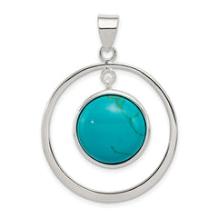 Sterling Silver Circle Turquoise Pendant