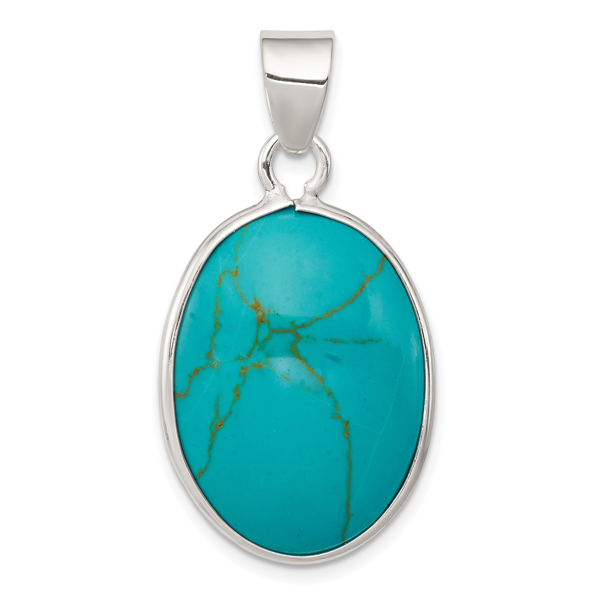 Sterling Silver Oval Turquoise Pendant Main image