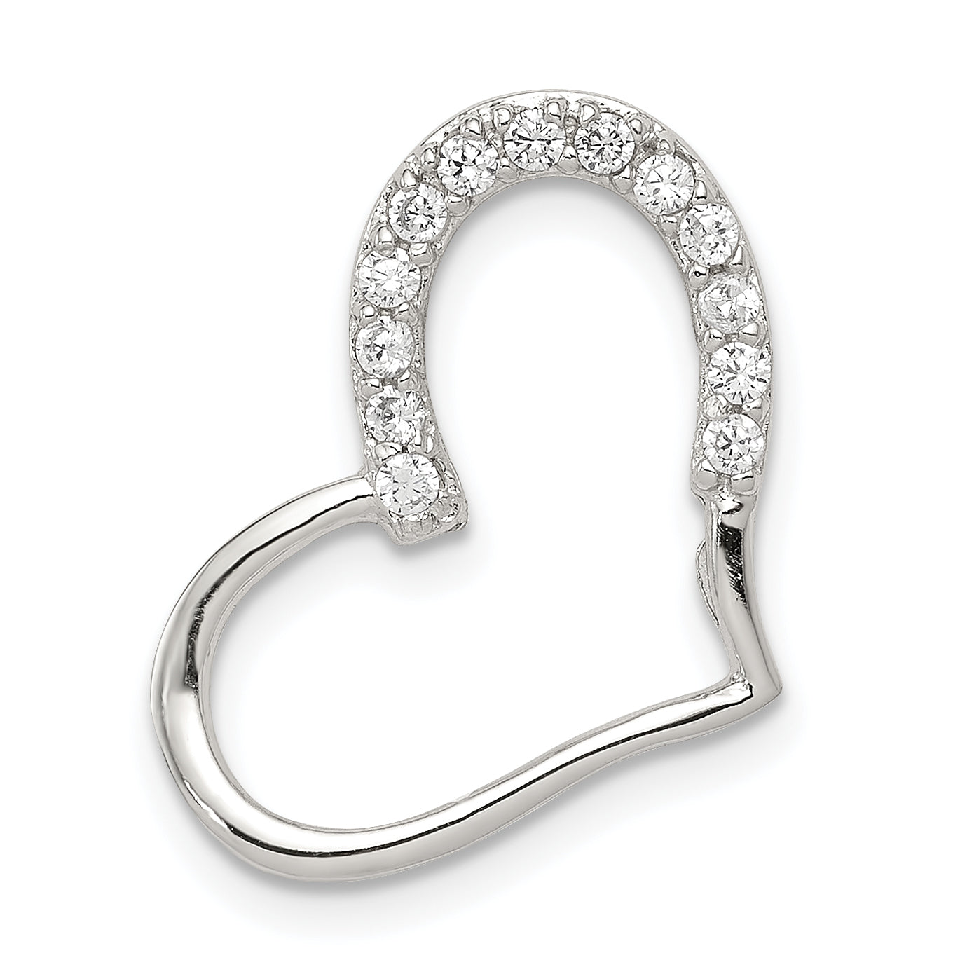 Sterling Silver CZ Heart Pendant Main image