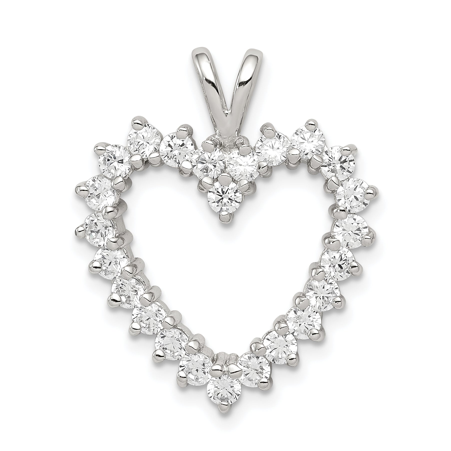 Sterling Silver CZ Heart Pendant Main image