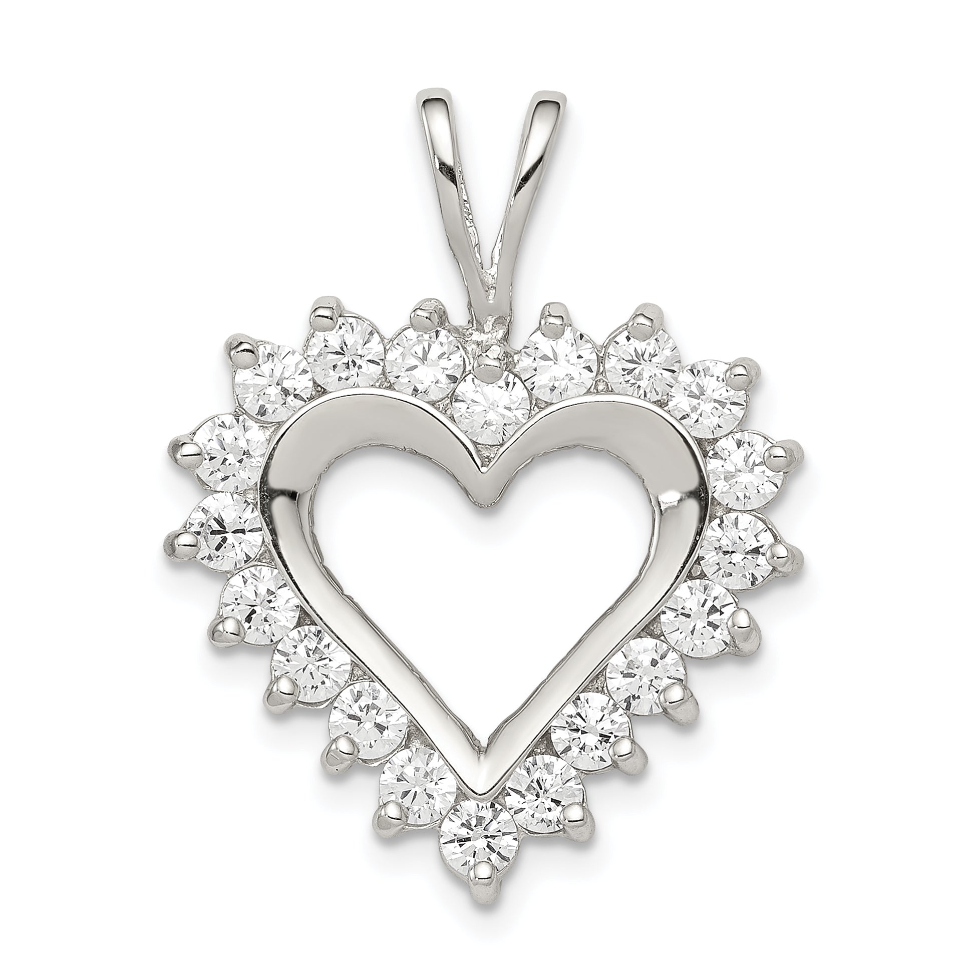 Sterling Silver CZ Heart Pendant Main image