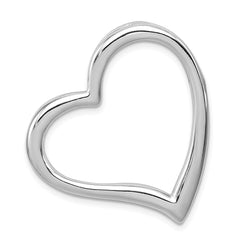 Sterling Silver Rhodium-platedHeart Slide