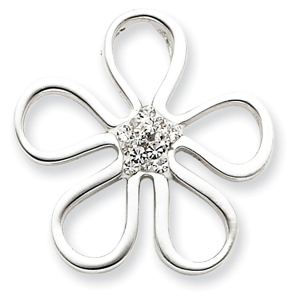 Sterling Silver Stellux Crystal Flower Pendant Main image