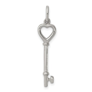 Key Pendant in Sterling Silver, 8x35mm - Sophia Jewelers