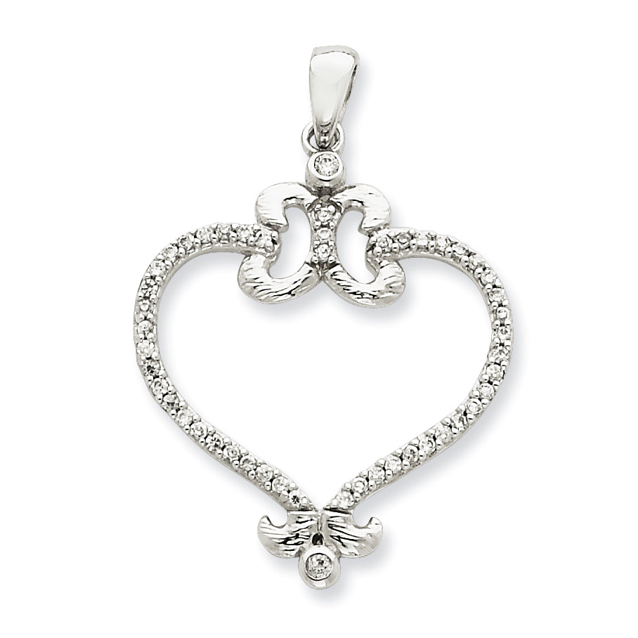 Sterling Silver CZ Heart Pendant Main image