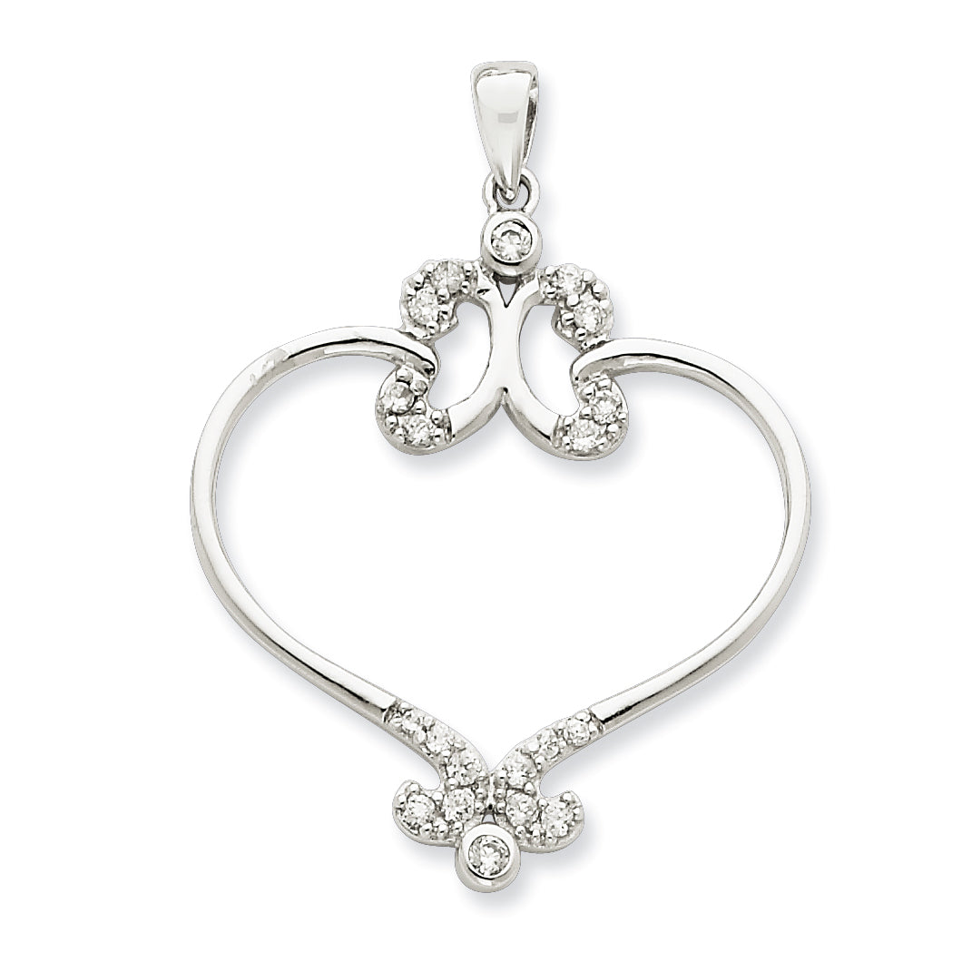 Sterling Silver Fancy Hearts CZ Pendant Main image