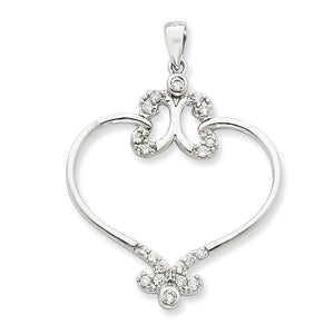 Fancy Hearts Cubic Zirconia Pendant in Sterling Silver - Sophia Jewelers