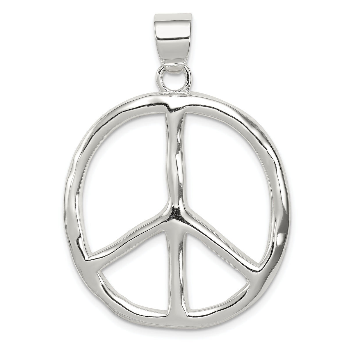 Sterling Silver Polished Peace Pendant