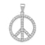 Sterling Silver CZ Peace Symbol Pendant
