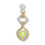 Sterling Silver CZ & Heart Green CZ w/ Gold-plating Pendant