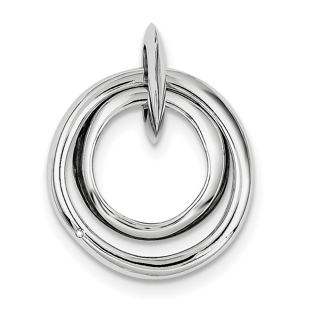 Sterling Silver Rhodium-plated Diamond accent Multi Circular Pendant Main image