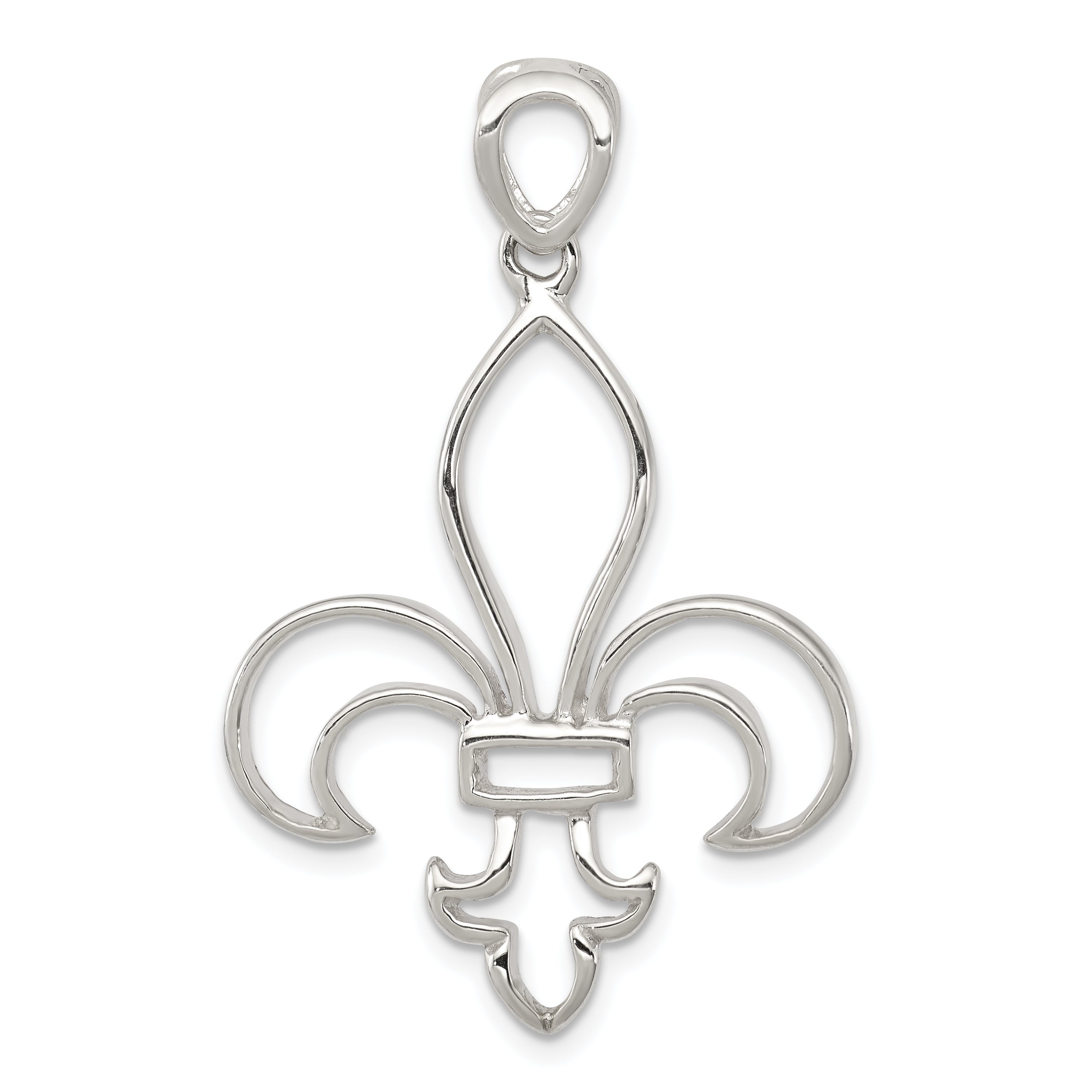 Sterling Silver Cut-Out Fleur de Lis Pendant Main image