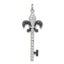 Sterling Silver Black & White CZ Fleur de Lis Key Pendant