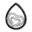 Sterling Silver White & Black CZ Heart Teardrop Slide