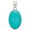 Sterling Silver Turquoise Polished Oval Pendant