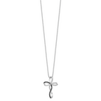 Sophia Jewelers Sterling Silver Diamond Cross Necklace with Extender