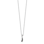White Night 925 Sterling Silver Diamond Necklace with Black Accents and Extender