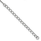 White Night Sterling Silver Diamond Necklace with Rhodium Finish and Extender