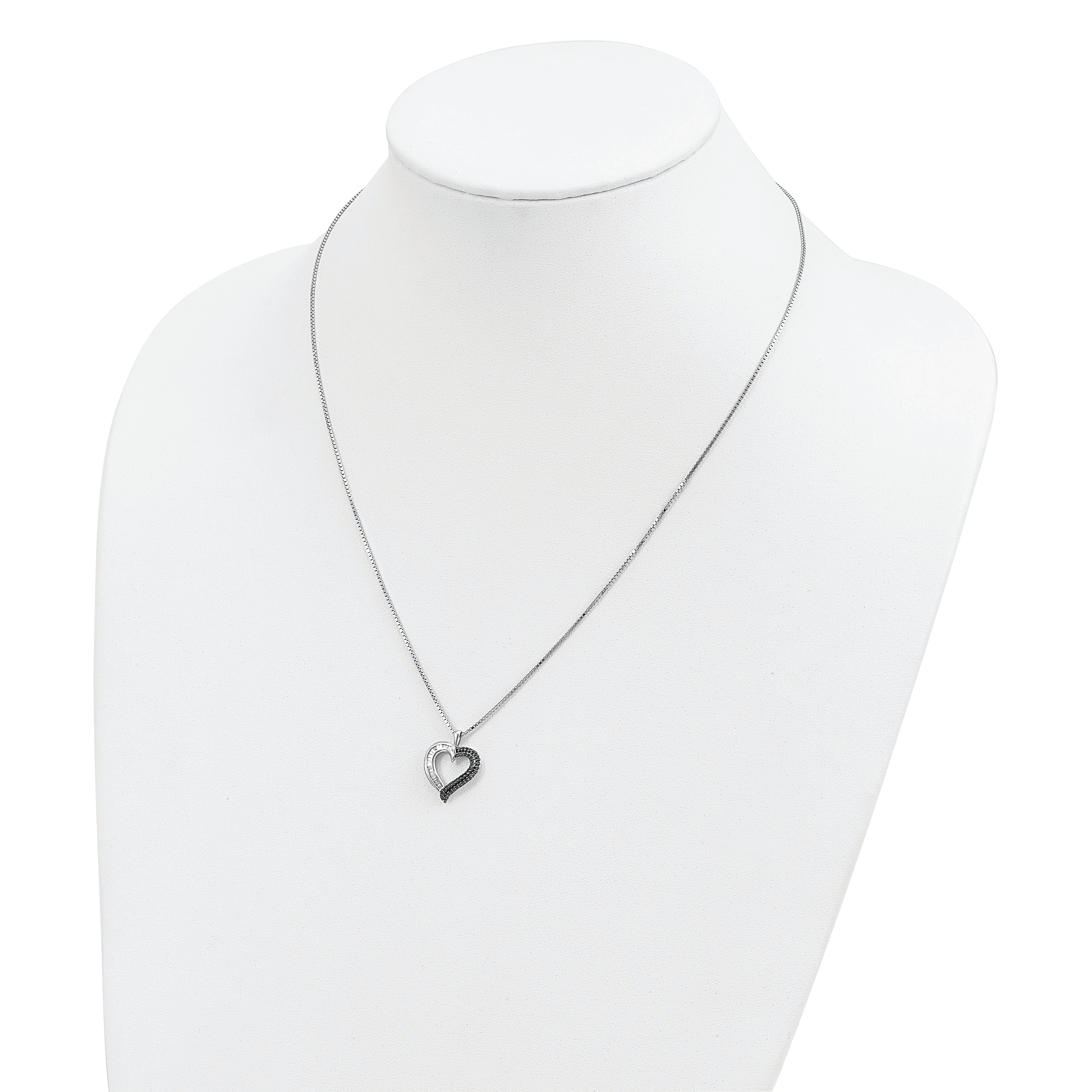 Sophia Jewelers Sterling Silver Diamond Heart Necklace with Extender Elegant and Gift Ready
