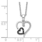Sophia Jewelers Sterling Silver Diamond Double Heart Necklace Gift Ready