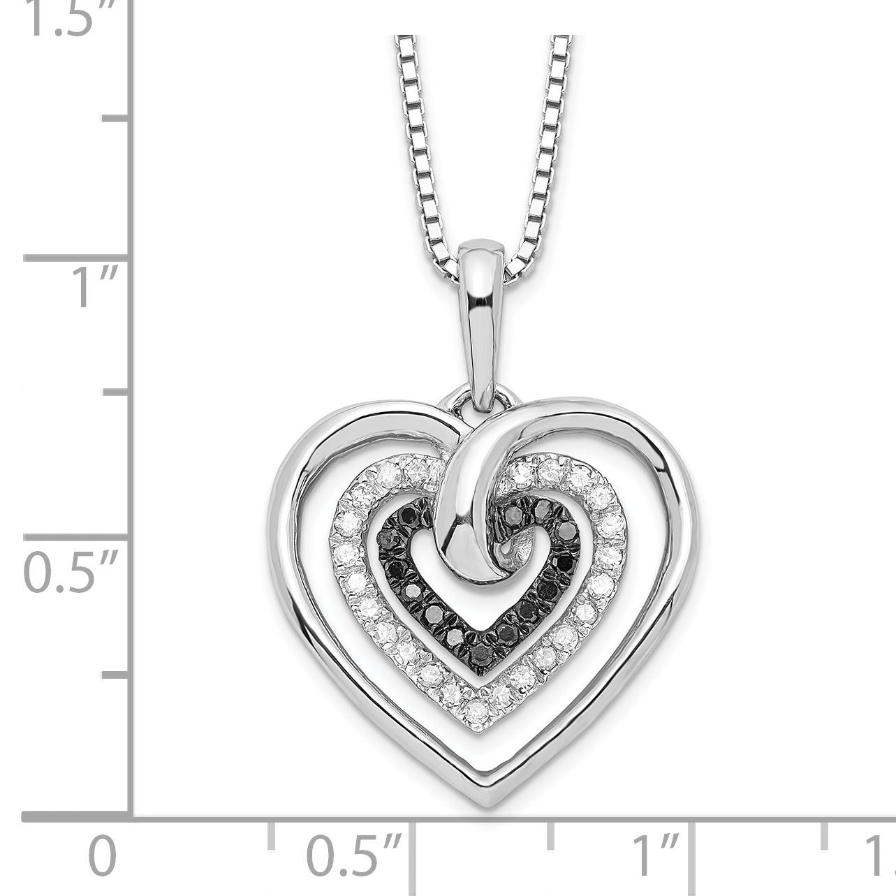 Sophia Jewelers Sterling Silver Diamond Heart Necklace with Extender