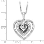 Sophia Jewelers Sterling Silver Diamond Heart Necklace with Extender