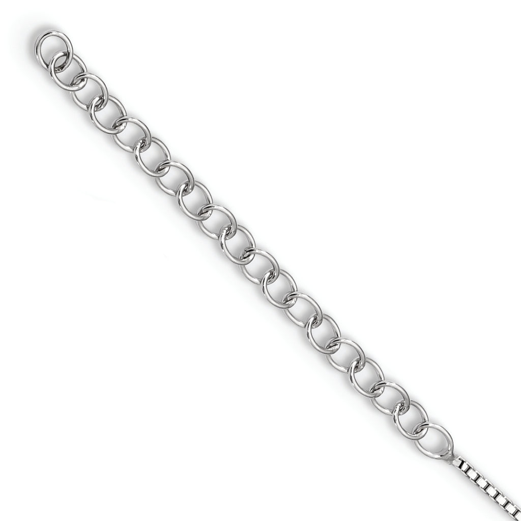 Sophia Jewelers Sterling Silver Diamond Cross Necklace with Rhodium Finish