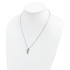Sophia Jewelers Sterling Silver Diamond Cross Necklace with Rhodium Finish