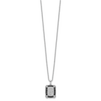 White Night Sterling Silver Rhodium-Plated Diamond Necklace with Extender