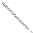 White Night Sterling Silver Rhodium-Plated Diamond Necklace with Extender