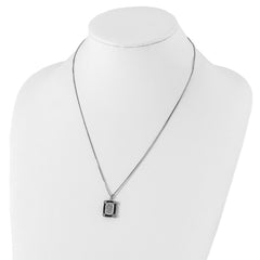 White Night Sterling Silver Rhodium-Plated Diamond Necklace with Extender