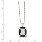 White Night Sterling Silver Rhodium-Plated Diamond Necklace with Extender