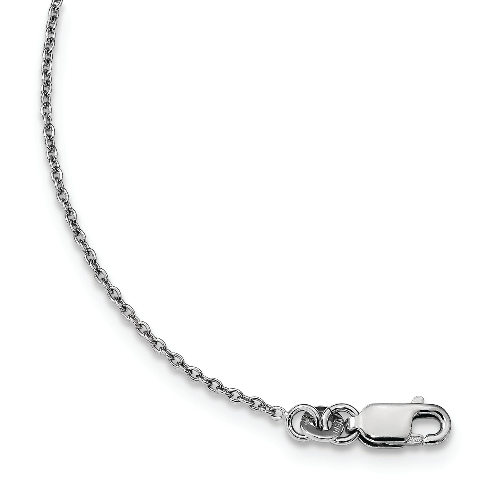 White Night Sterling Silver Rhodium-plated Black and White Diamond Heart 18 Inch Necklace with 2 Inch Extender