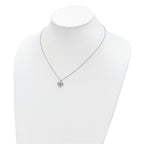 Sterling Silver Diamond Heart Necklace with Black Accent 18 Gift Ready