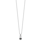 Sophia Jewelers Sterling Silver Black Diamond Love Knot Necklace with Extender