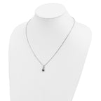 Sophia Jewelers Sterling Silver Black Diamond Love Knot Necklace with Extender