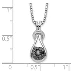 Sophia Jewelers Sterling Silver Black Diamond Love Knot Necklace with Extender