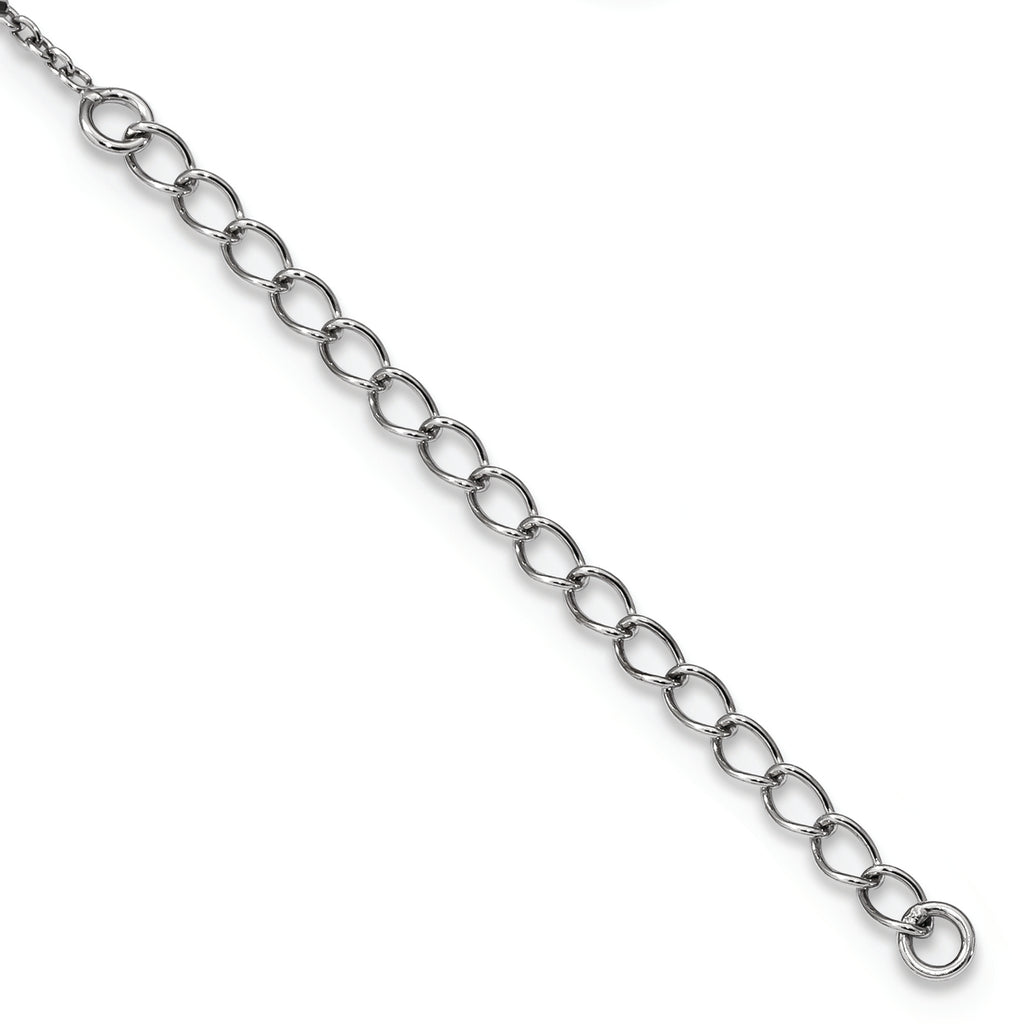 White Night Sterling Silver Diamond Necklace with Black and White Stones
