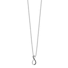 White Night Sterling Silver Rhodium-plated Black Diamond Infinity Symbol 18 Inch Necklace with 2 Inch Extender