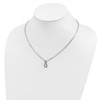 Sterling Silver Infinity Necklace with Black Diamonds & Rhodium Finish