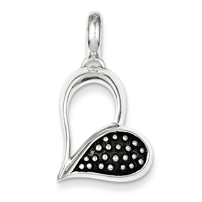 Sterling Silver Antiqued Heart Pendant Main image