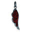 Sterling Silver Black Ceramic Red Swarovski Elements Wing Pendant