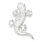 Crystal Lizard Pendant in Sterling Silver, 26mm - Sophia Jewelers