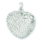 Crystal Heart Pendant in Sterling Silver, 31mm - Sophia Jewelers