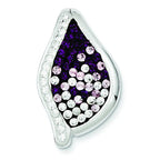 White & Purple Crystal Fancy Pendant in Sterling Silver, 29mm - Sophia Jewelers