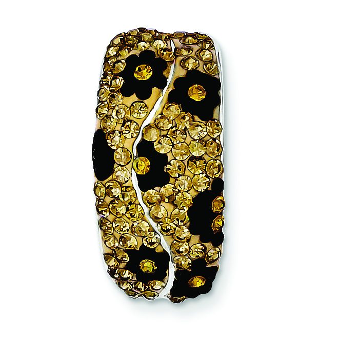 Animal Print Crystal Pendant in Sterling Silver, 24mm - Sophia Jewelers