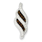 Crystal Swirl Slide Pendant in Sterling Silver, 29mm - Sophia Jewelers
