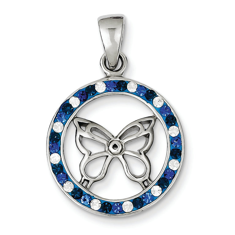 Sterling Silver Rhodium Plated Stellux Crystal Butterfly Pendant Main image