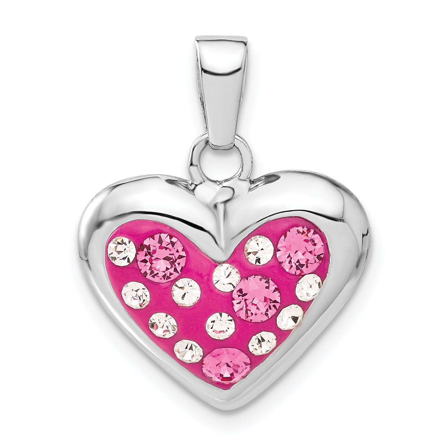 Sterling Silver Rhodium-plated & Ferido Stellux Crystal Heart Pendant Main image