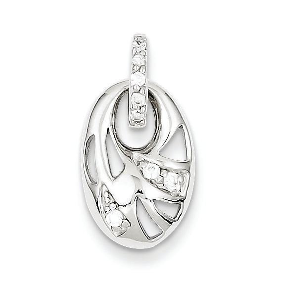 Sterling Silver Rhodium Plated CZ Pendant Main image